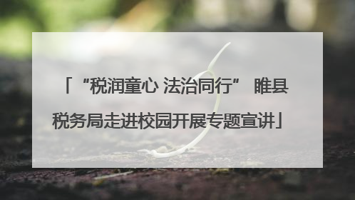 “税润童心 法治同行” 睢县税务局走进校园开展专题宣讲