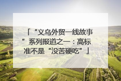 “义乌外贸一线故事”系列报道之一：高标准不是“没苦硬吃”