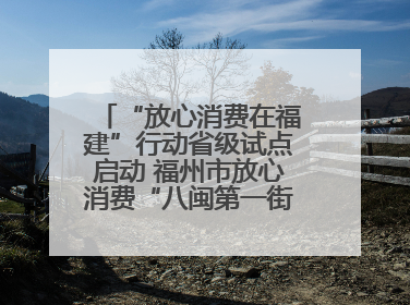 “放心消费在福建”行动省级试点启动 福州市放心消费“八闽第一街”开街