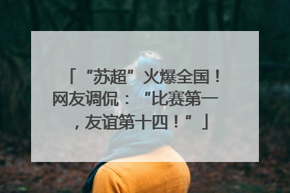 “苏超”火爆全国！网友调侃：“比赛第一，友谊第十四！”
