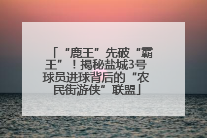 “鹿王”先破“霸王”！揭秘盐城3号球员进球背后的“农民街游侠”联盟