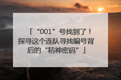 “001”号找到了！探寻这个连队寻找编号背后的“精神密码”