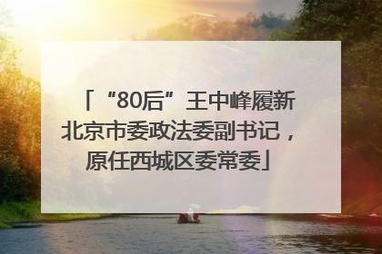 “80后”王中峰履新北京市委政法委副书记，原任西城区委常委