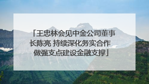 王忠林会见中金公司董事长陈亮 持续深化务实合作 做强支点建设金融支撑