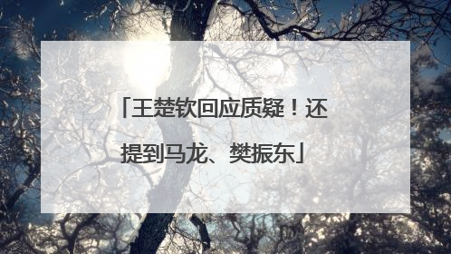 王楚钦回应质疑！还提到马龙、樊振东
