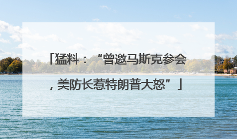猛料：“曾邀马斯克参会，美防长惹特朗普大怒”