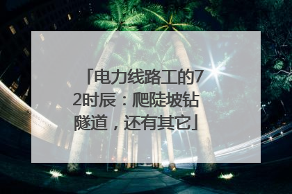 电力线路工的72时辰：爬陡坡钻隧道，还有其它