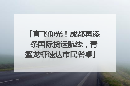 直飞仰光！成都再添一条国际货运航线，青蟹龙虾速达市民餐桌