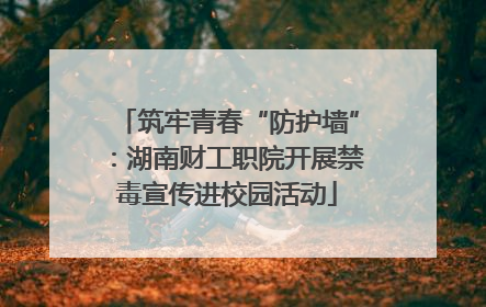 筑牢青春“防护墙”：湖南财工职院开展禁毒宣传进校园活动