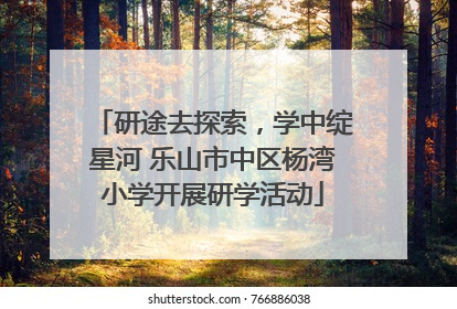研途去探索，学中绽星河 乐山市中区杨湾小学开展研学活动