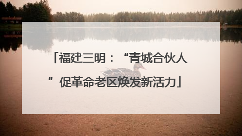 福建三明：“青城合伙人”促革命老区焕发新活力