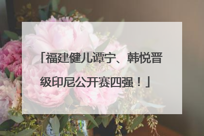 福建健儿谭宁、韩悦晋级印尼公开赛四强！