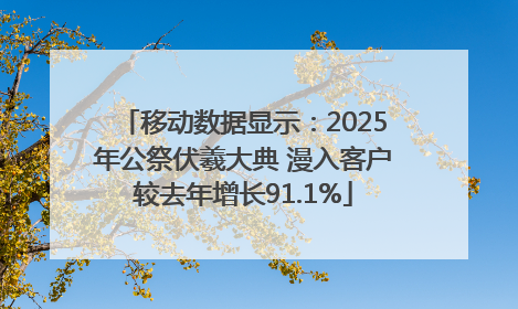 移动数据显示：2025年公祭伏羲大典 漫入客户较去年增长91.1%