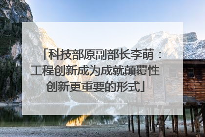科技部原副部长李萌：工程创新成为成就颠覆性创新更重要的形式