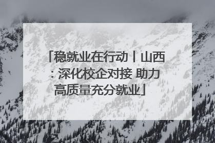 稳就业在行动丨山西：深化校企对接 助力高质量充分就业