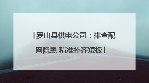 罗山县供电公司：排查配网隐患 精准补齐短板