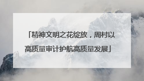 精神文明之花绽放，周村以高质量审计护航高质量发展