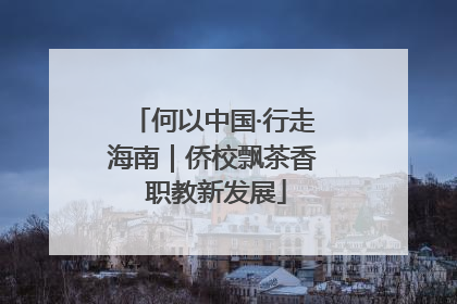 何以中国·行走海南｜侨校飘茶香 职教新发展