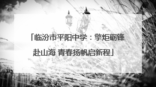临汾市平阳中学：擎炬砺锋赴山海 青春扬帆启新程
