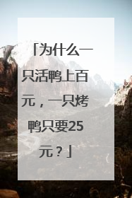 为什么一只活鸭上百元，一只烤鸭只要25元？
