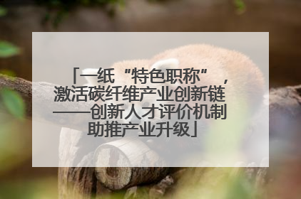 一纸“特色职称”，激活碳纤维产业创新链——创新人才评价机制 助推产业升级