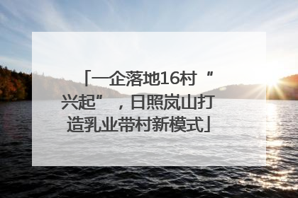 一企落地16村“兴起”，日照岚山打造乳业带村新模式