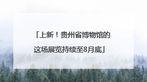 上新！贵州省博物馆的这场展览持续至8月底