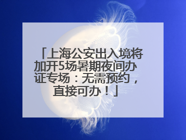 上海公安出入境将加开5场暑期夜间办证专场：无需预约，直接可办！