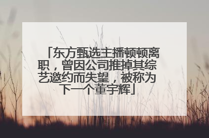 东方甄选主播顿顿离职，曾因公司推掉其综艺邀约而失望，被称为下一个董宇辉