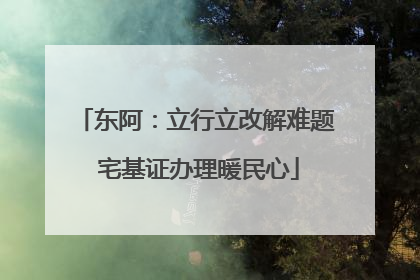 东阿：立行立改解难题 宅基证办理暖民心