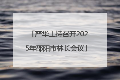 严华主持召开2025年邵阳市林长会议