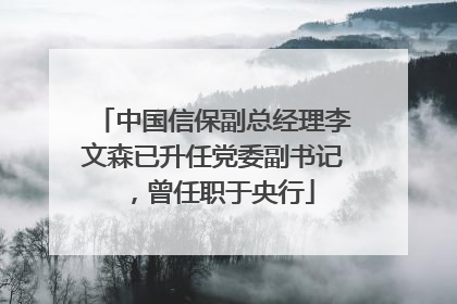 中国信保副总经理李文森已升任党委副书记，曾任职于央行