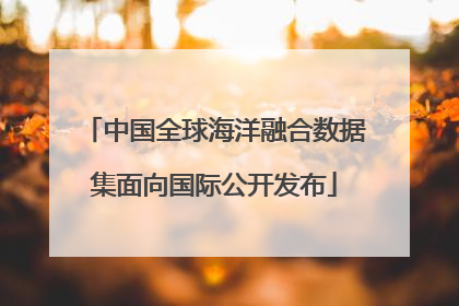 中国全球海洋融合数据集面向国际公开发布