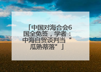 中国对海合会6国全免签，学者：中海自贸谈判当“瓜熟蒂落”