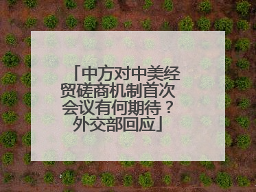 中方对中美经贸磋商机制首次会议有何期待？外交部回应