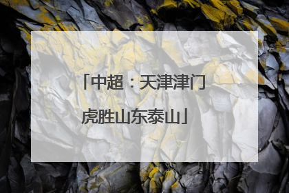 中超：天津津门虎胜山东泰山
