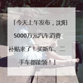 今天上午发布，沈阳5000万元汽车消费补贴来了！买新车、二手车都能领！