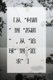 从“村超”到“苏超”，从“追球”到“追求”