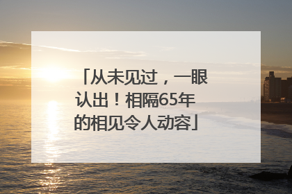 从未见过，一眼认出！相隔65年的相见令人动容