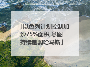 以色列计划控制加沙75%面积 意图持续削弱哈马斯