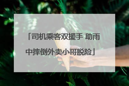司机乘客双援手 助雨中摔倒外卖小哥脱险