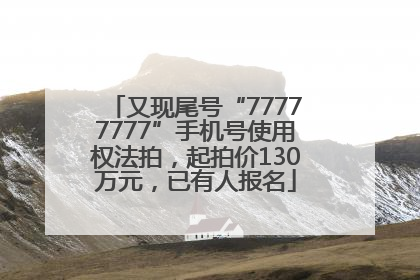 又现尾号“77777777”手机号使用权法拍，起拍价130万元，已有人报名