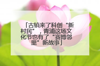 古镇来了科创“新村民”，青浦这场文化节也有了“赛博邻里”新故事