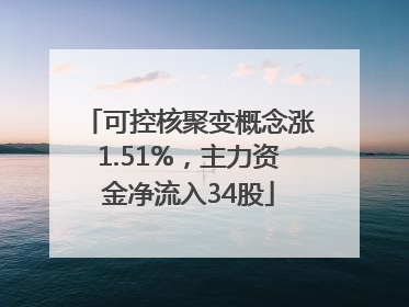 可控核聚变概念涨1.51%，主力资金净流入34股