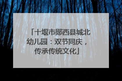 十堰市郧西县城北幼儿园：双节同庆，传承传统文化