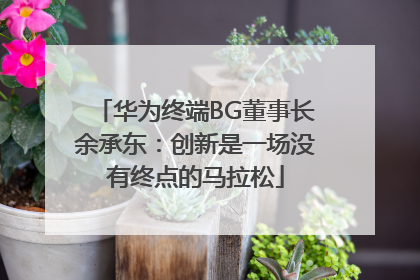 华为终端BG董事长余承东：创新是一场没有终点的马拉松