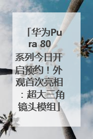 华为Pura 80系列今日开启预约！外观首次亮相：超大三角镜头模组