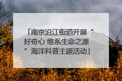 南京沿江街道开展“好奇心 维系生命之源”海洋科普主题活动