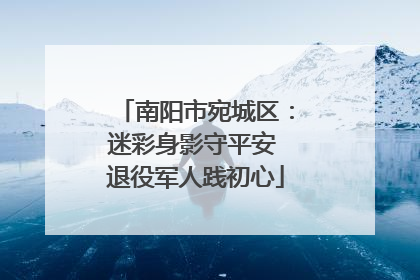 南阳市宛城区：迷彩身影守平安 退役军人践初心