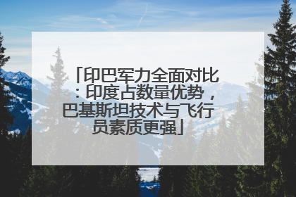 印巴军力全面对比：印度占数量优势，巴基斯坦技术与飞行员素质更强